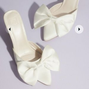Satin ivory bridal or wedding shoes